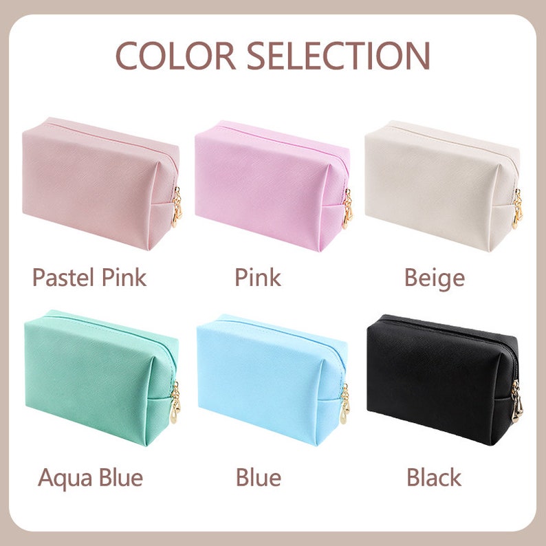 Custom Name Makeup Bag, Cosmetic Bag, Bridal Party Bag, Travel Toiletry