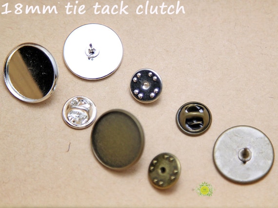 10Pcs 20MM Round Shallow Bezel Brooch Blank Base Collar Clip Brooch Findings