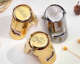 Personalisierter Weinstopper aus Edelstahl | Graviertes Hochzeitsgeschenk für Weinliebhaber
