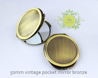 Mirror-Compact Mirror-Powder Compact-Mirror Blank-Pocket Mirror-Dia.50mm inner Compact Mirror Blank-50mm Mirror Tray-50mm Mirror Bezel 0290