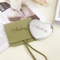 Personalized Engraved Silver Compact Mirror, Custom Name Makeup Pocket Mirror product logo
