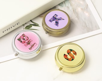 Pastillero personalizado, pastillero para un día, organizador de tres compartimentos, pastillero de bolsillo, estuche de viaje, contenedor de medicamentos