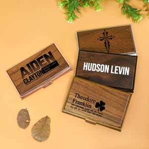 Personalized Business Card Holder, Custom Logo Business Card Case, Business Card Organizer, Business Gift, Corporate Gift, Best Man Gifts