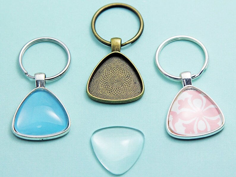 Key chain Pendant Kits25mm 1 Triangle Etsy