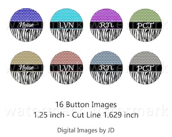 1.25 Inch Button Images Cut Line 1.629 Inch Use Images for Badge Reel-Magnet-Pinback Button-Paper Clip-Pendant Tray-Premade Ready To Use