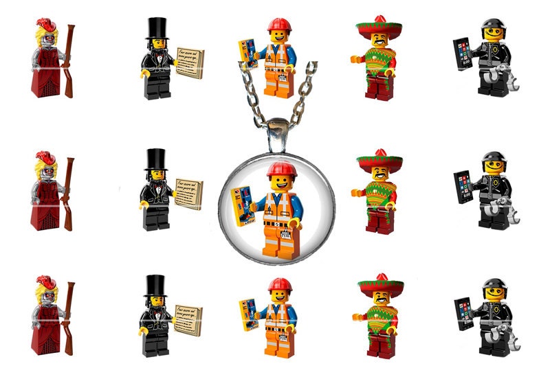 Lego Characters Digital Collage Sheets 1 inch circles | Etsy