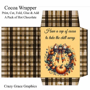 Thanksgiving Hot Cocoa Wrapper Digital Download Printable