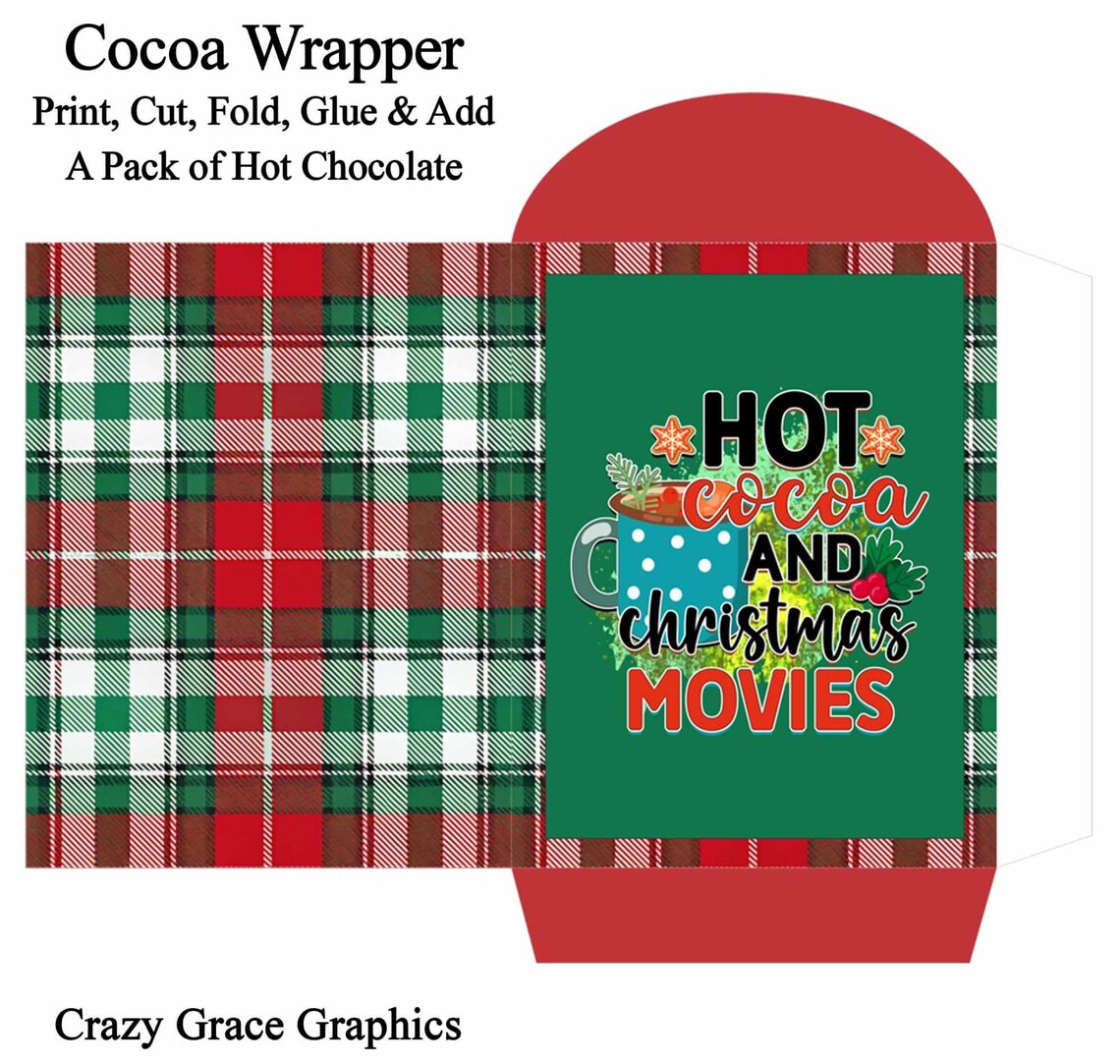 Hot Cocoa Packet Wrapper: Christmas Movie Night Printable (JPG File ...