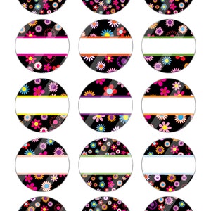 Instant Download 4x6 Bottle Cap Images Digital Collage Sheet, 1 Circles, Editable Bottlecap Images for Pins, Hairbows Jewelry, Flowers, CS1 image 2