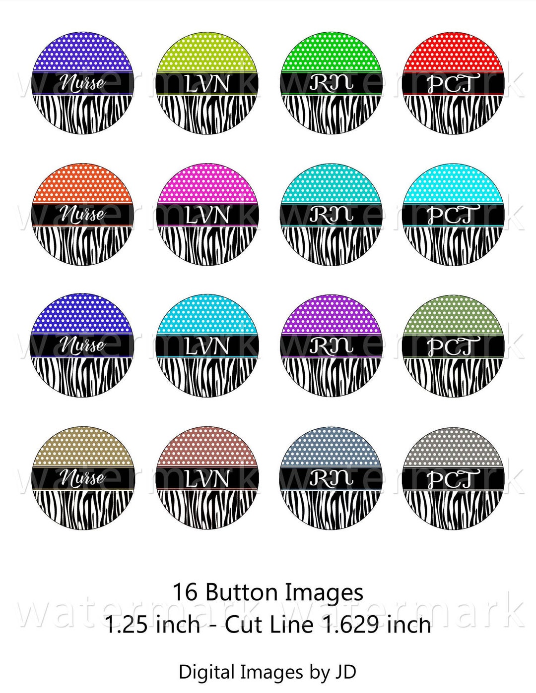 1.25 Inch Button Images Cut Line 1.629 Inch Use Images for Badge Reel ...