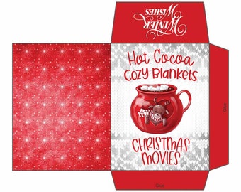 Cocoa Envelope Hot Cocoa Cozy Blankets Christmas Movies - Cocoa Packet, Digital Printable Cocoa Packet, Stocking Stuffer, Teacher Gift