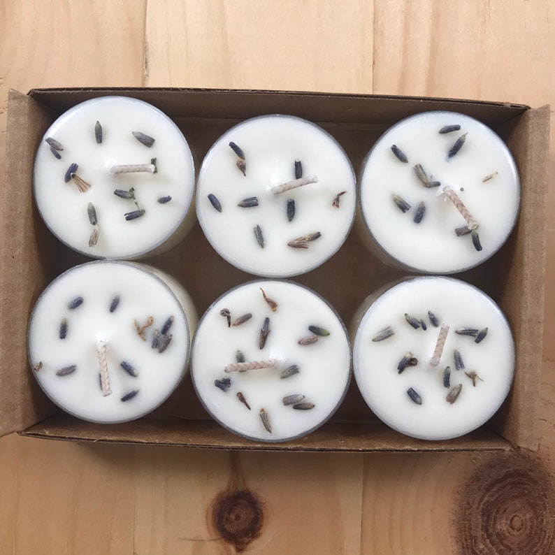 Lavender All Natural Soy Wax Candle 6 Pack Tea Lights Etsy