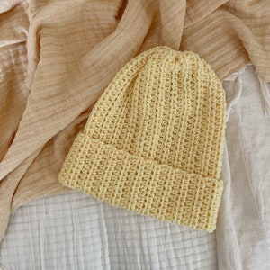 CROCHET PATTERN ⋮ Beginner Ribbed Hat, Simple Beanie, Easy Crochet Beanie ⋮ Basic Beanie