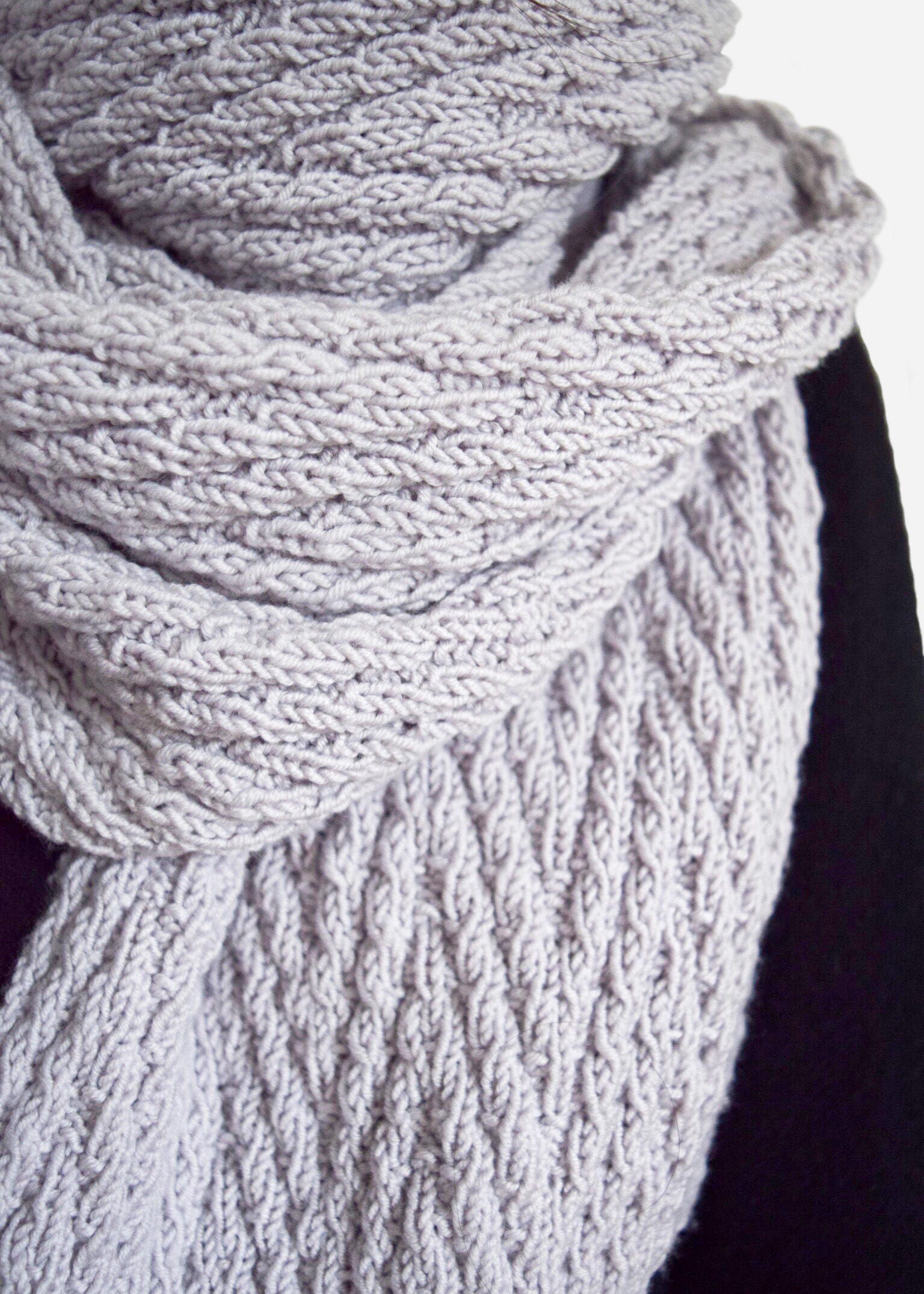 KNITTING PATTERN Textured Knit Scarf Modern Knitting | Etsy