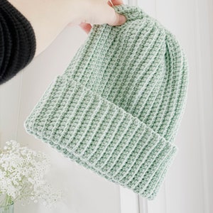 CROCHET PATTERN ⋮ Easy Beginner Beanie, Quick Hat, Simple Crochet Hat ⋮ Ribbed Beanie