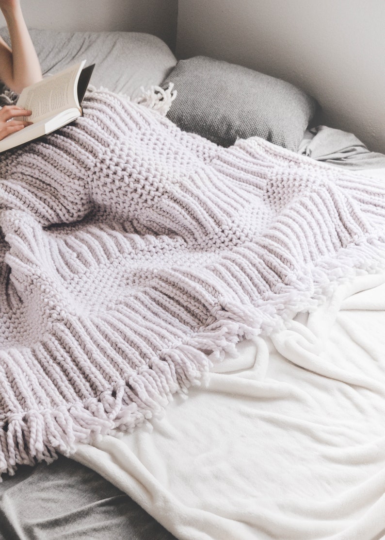 KNITTING PATTERN Bulky Knit Throw Blanket Brioche Blanket Etsy Denmark