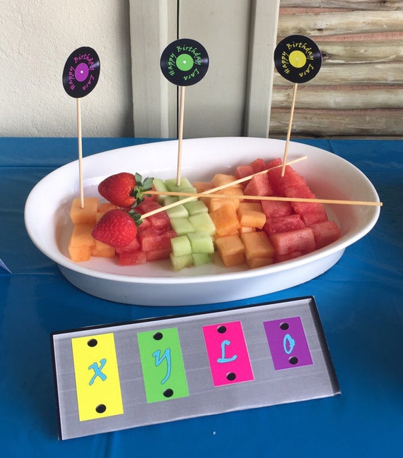 Music Themed Birthday Party Table Decorations Food Labels Etsy