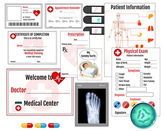 Pretend Play Doctor Playset: Printable Hospital Role Play (A4 PDF)