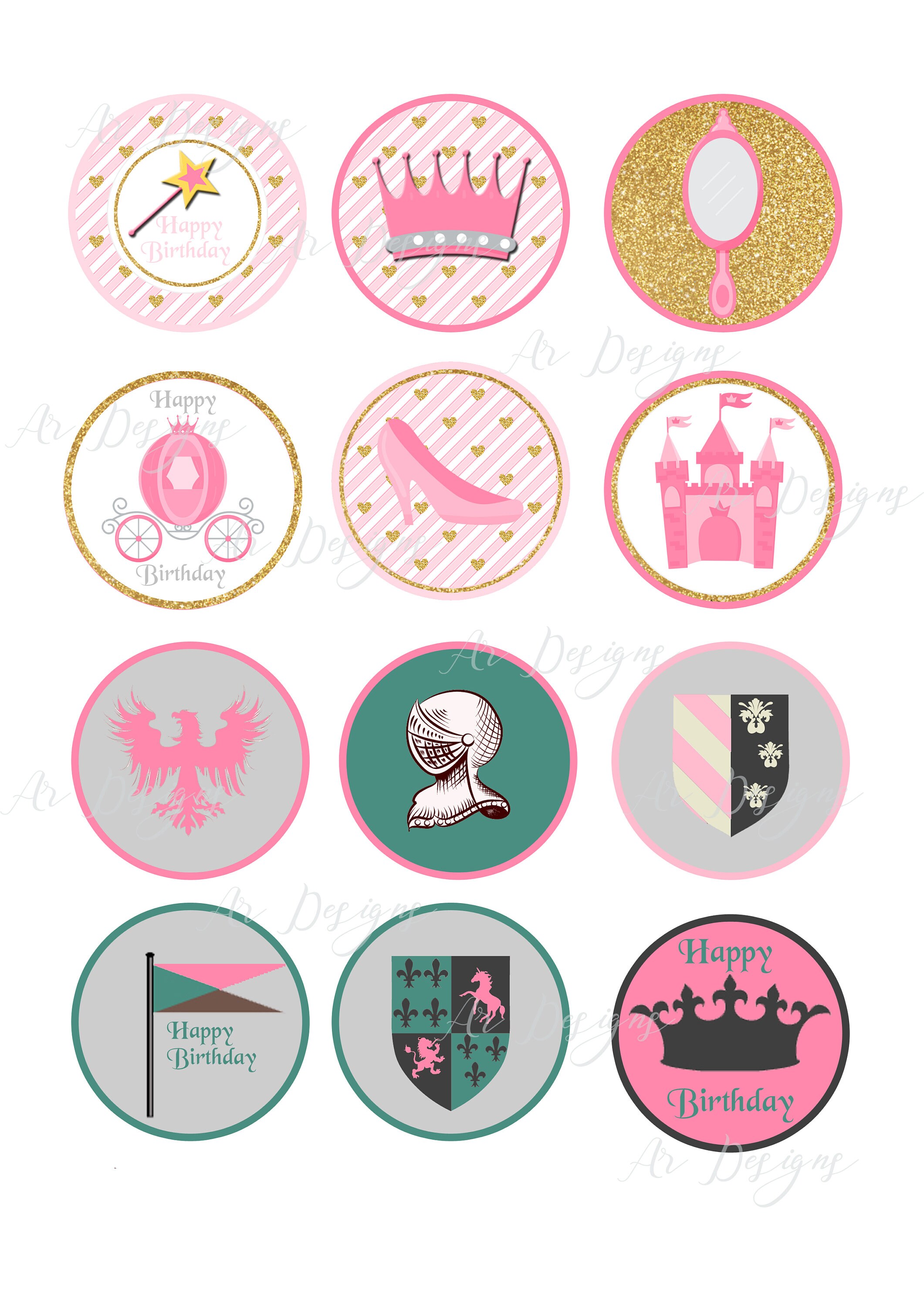 Princess and Knights / Fairytale Themed Party Invitation With Etsy