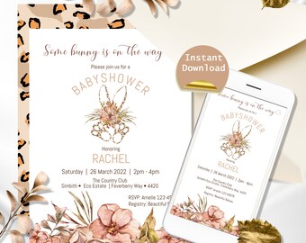 Bunny Baby Shower Mega Bundle: Invitation, Games, Decor (Digital Download)