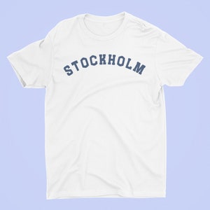 STOCCOLMA Unisex T-Shirt a manica corta / Camicia da viaggio vintage / T-shirt alla moda / Manica corta scandinava / Regalo