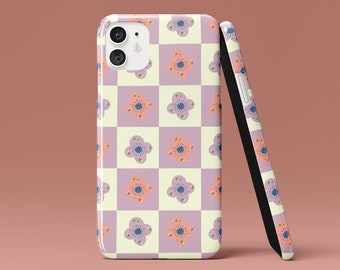 Pink Purple Flower Phone Case, Patterned iPhone & Android Case, Phone Protector, Aesthetic Phone Cover, Gift Ideas for Her