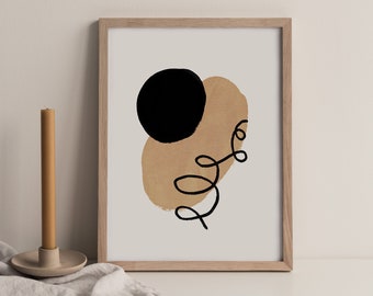 THE SPIRAL Poster Art, Abstract Artwork for Bedroom Decor, Minimal Modern, Scandinavian Inspired, Exhibition Poster, Matisse Style Posters