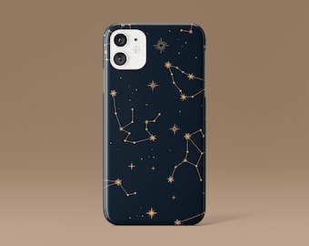 Constellation Telefoonhoesje | Snap On Telefoonhoesje | Astronomie Patroon | Android Hoesje | Planeten en sterren | iPhone 13 Hoesje | Deense Pastel