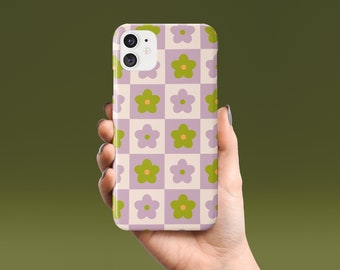 Lavendel en salie patroon telefoonhoesje, iPhone en Android telefoonbeschermer, esthetische telefoonhoes, cadeau-ideeën voor haar, zomer lente