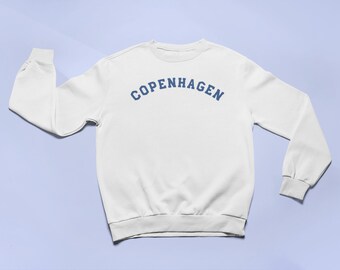 COPENHAGEN Unisex Crewneck-tröja i kraftig blandning | Vintage-resetröja | Trendig Crewneck | Skandinavisk Crewneck