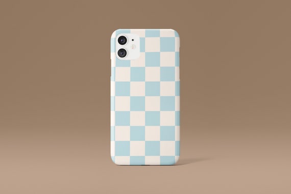 Checkerboard Check Checkered Pattern in Mushroom Beige and Cream iPhone Case