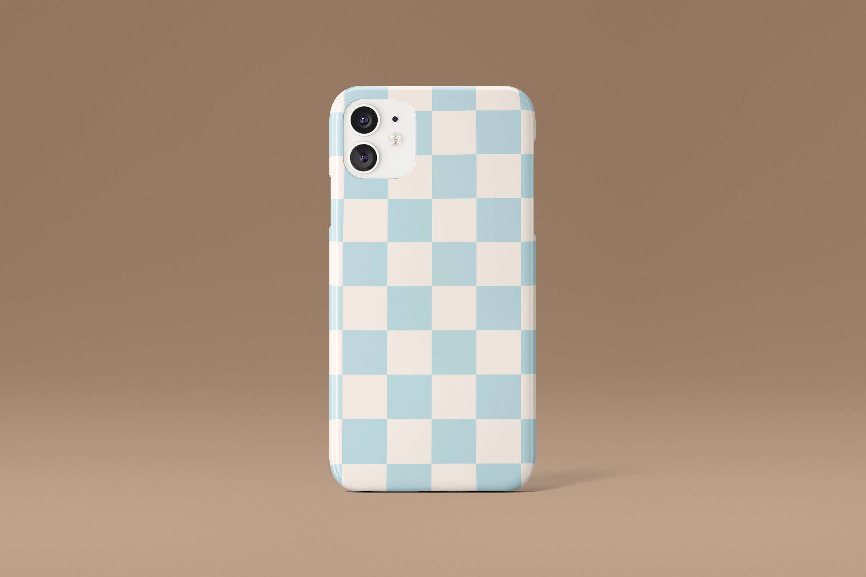 LIGHT BEIGE Checkered Protective Phone Case iPhone 