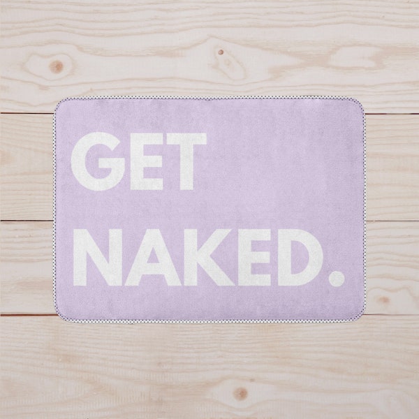 Get Naked Purple Floor Mat | Bathroom Decor | Kitchen Mat | Home Decor | Bathroom Rug | Danish Pastel | Microfiber, Non-Slip Rugs