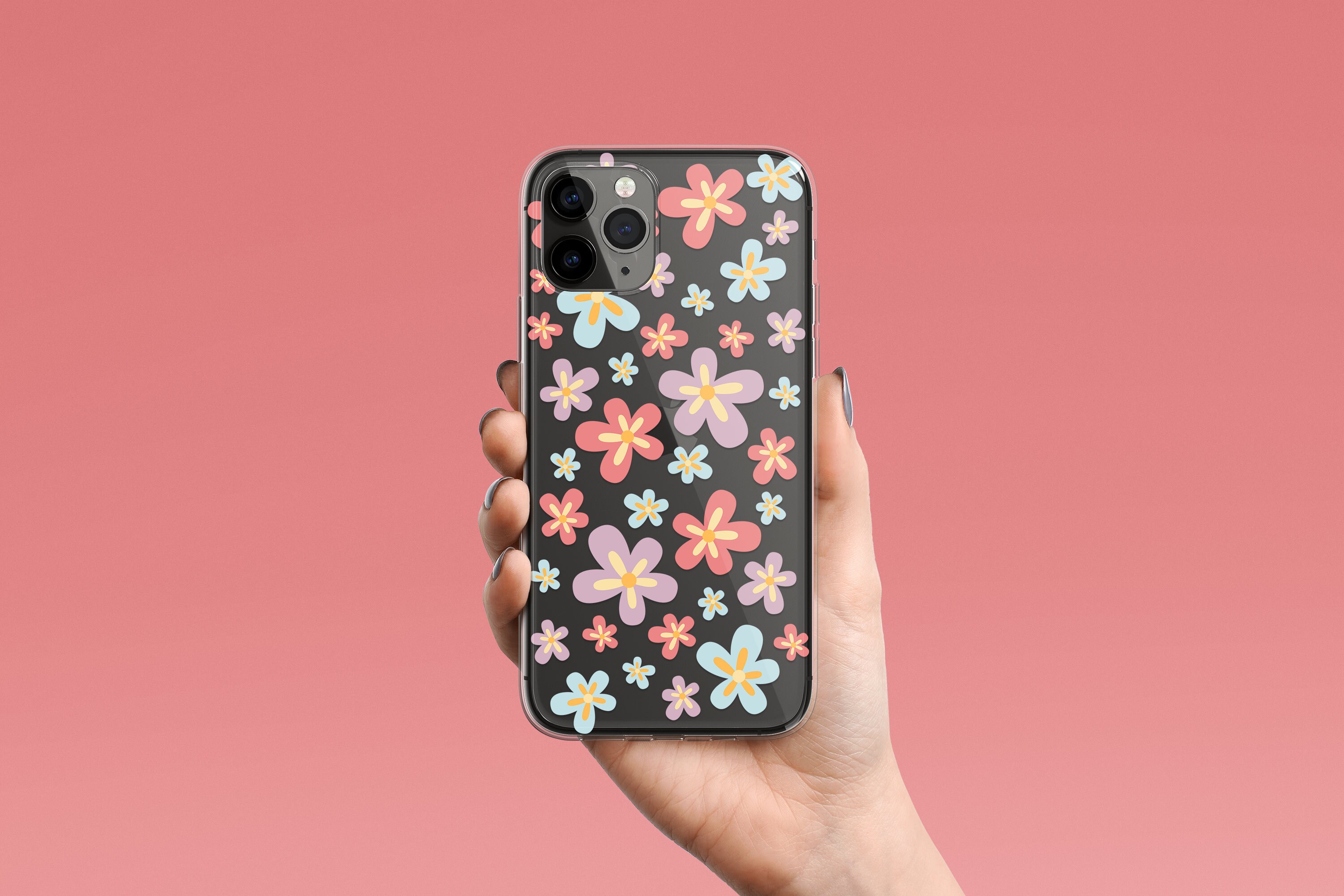 FUNKY FLOWERS Clear Phone Case iPhone XR Case Cute Boho Chic Etsy