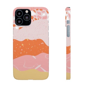 Pink Abstract Phone Case | Snap On Phone Case | Abstract Art Pattern | Terrazzo Android Case | Aesthetic iPhone Case