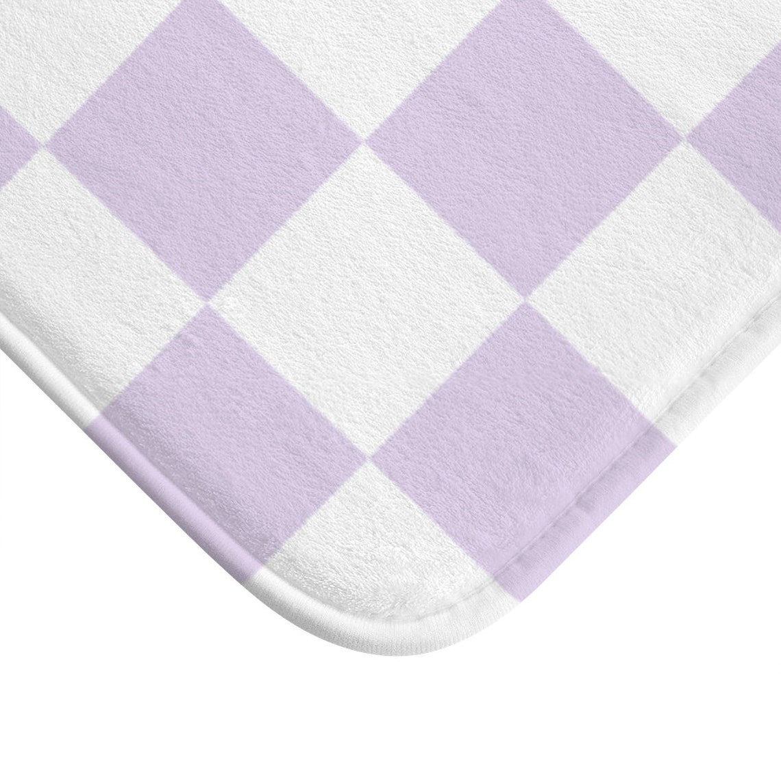 Lavender and White Checkered Floor Mat Bathroom Decor Etsy