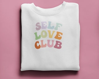 SELF LOVE CLUB Unisex Heavy Blend Crewneck Sweatshirt | Cute Vintage Sweatshirt | Trendy Crewneck | Oversized Crewneck | Gift