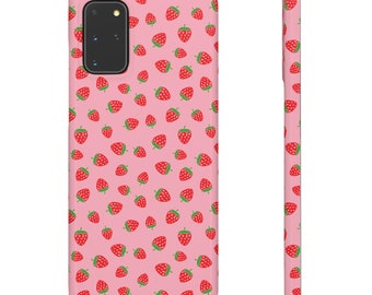 Strawberry Pink iPhone Case, iPhone 14 Case, Boho iPhone, Luxury iPhone Case, Abstract Artwork, Tumblr iPhone Case