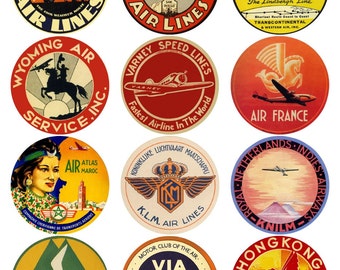 Retro Airline Luggage Labels Printable – Vintage Travel Stickers
