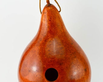 Gourd Birdhouse - Tan -  Dyed Gourd