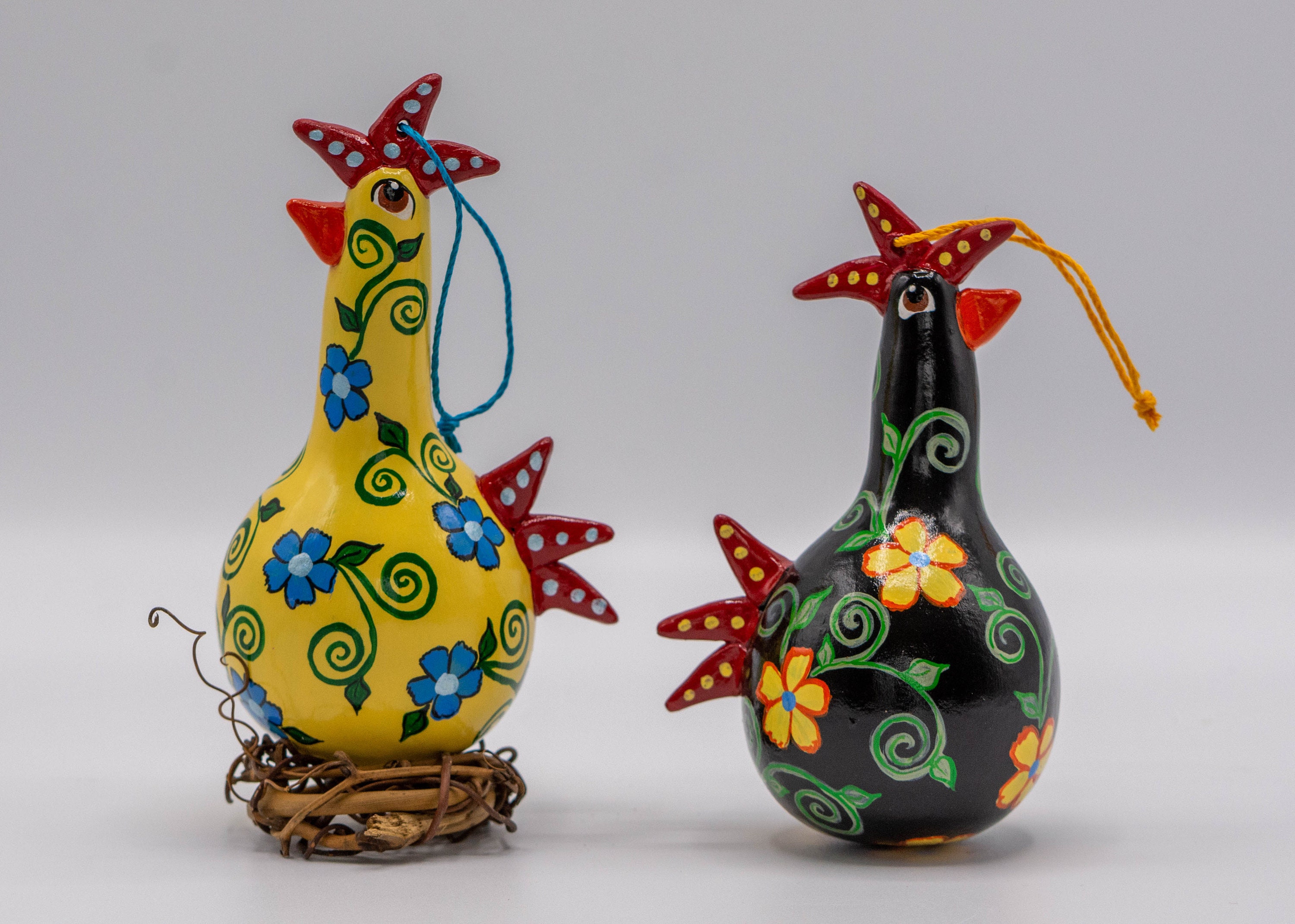 Country Christmas Ornaments Set of 2 Chicken Home Decor Etsy