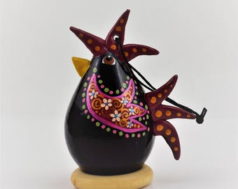 Rooster Gourd Ornament -  Australorp - Jersey Giant - Handmade