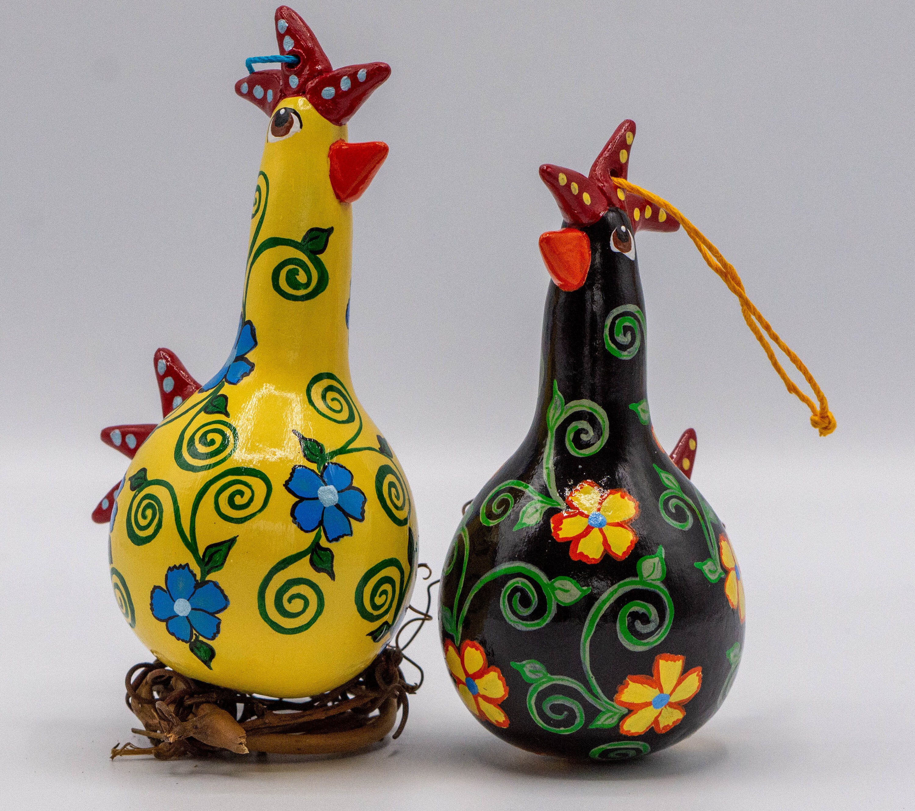Country Christmas Ornaments Set of 2 Chicken Home Decor Etsy