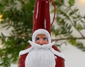 Santa Ornaments Handmade, Christmas Ornaments 2021, Gourd Ornaments, Upcycled Christmas Ornaments, Santa Claus Figurine, St Nick Decoration
