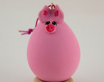 Pig Ornament Gourd Art - Pink Pig - Handmade