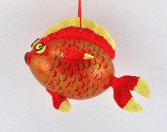 Goldfish Ornament - Handmade from Gourd