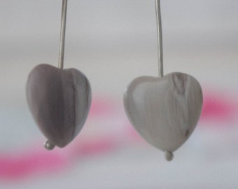 Heart Agate Long Earrings - Gift for her