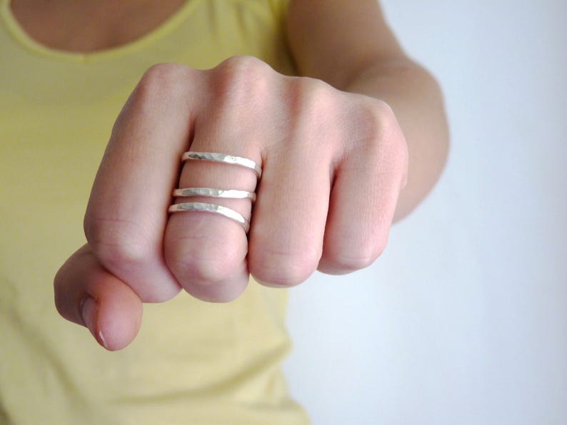 Adjustable Minimalist Triple Dainty ring 21st birthday gift ideas for bestfriend delicate ring for her