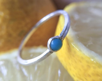 Natural Turquoise minimal stacking ring