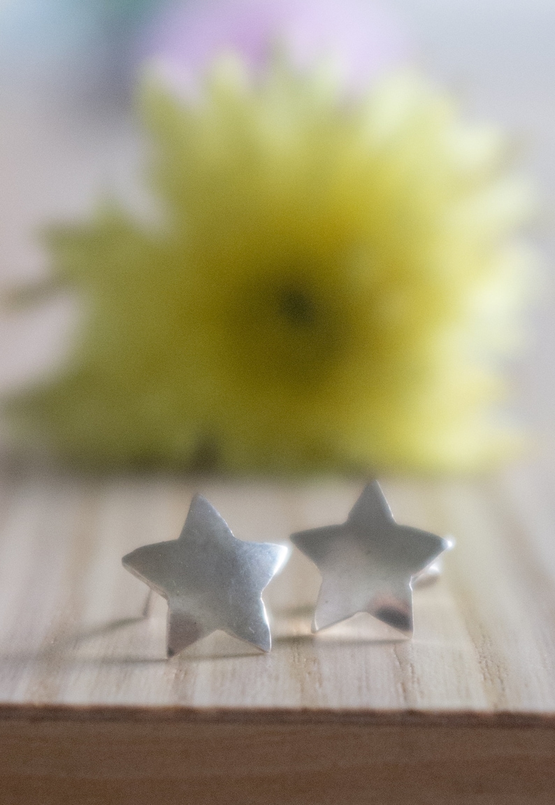 Star Earrings studs sterling silver small earrings 925 silver minimal gift for her celestial everyday earrings birthday gift